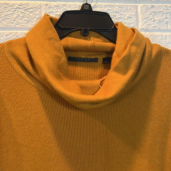 Cyrus Mustard/Gold Cowl Neck Sweater Size Large - Picture 6 of 12